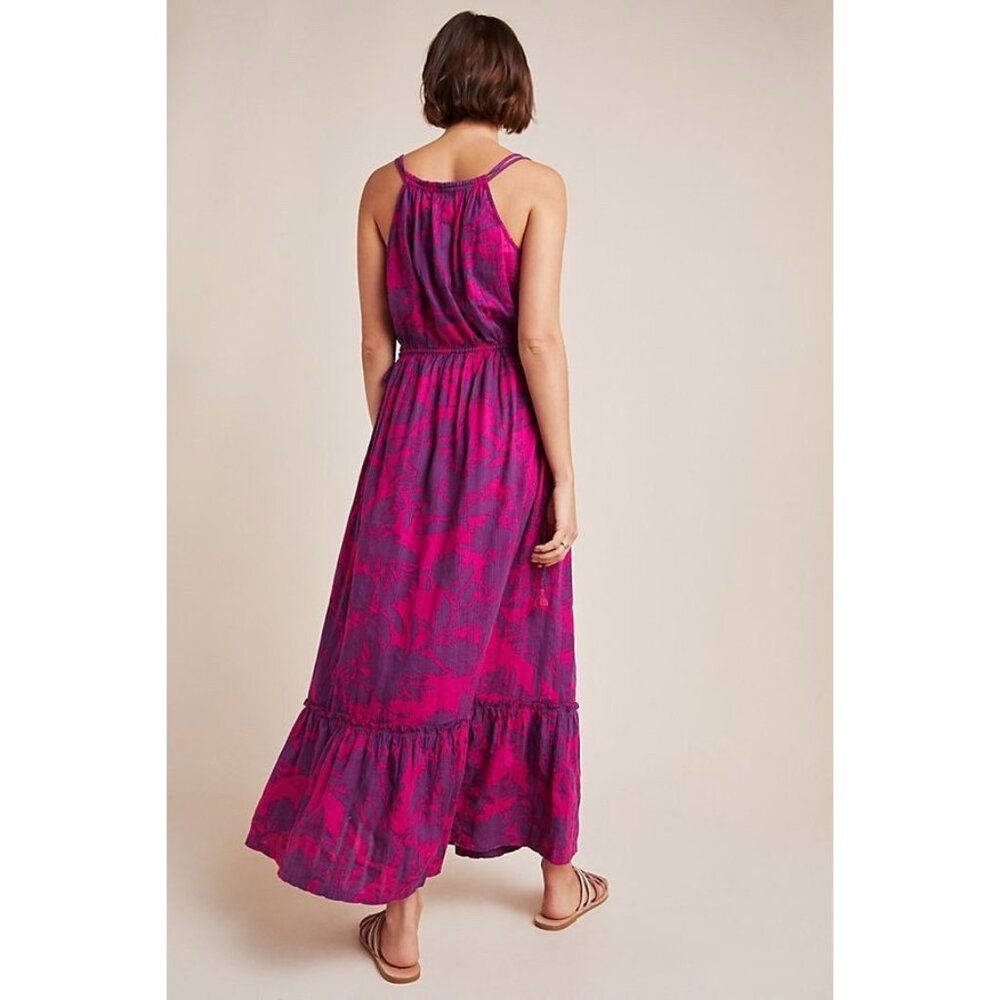 Anthropologie Saturday Sunday Yasmine Maxi Dress fuschia Size Small Cotton - Picture 2 of 11